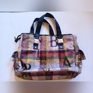 Rare L.A.M.B. For LeSportsac Donegal Plaid Travel Bag Excellent Cond